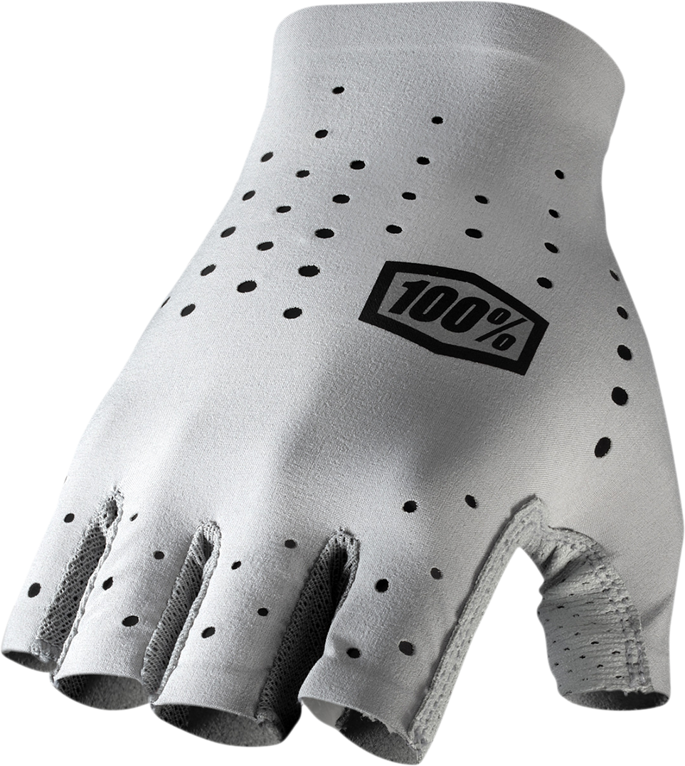 Gray 2XL Bill's Exhausts sling short finger gloves with open fingers and adjustable strap for a comfortable fit.