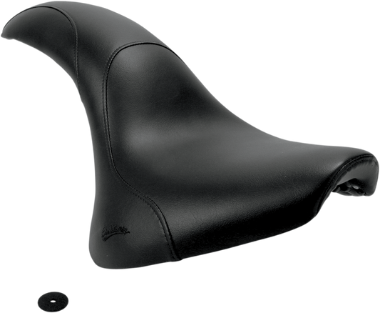 Black SADDLEMEN Profiler motorcycle seat for XVS1100, smooth design, durable seat with ergonomic shape for comfortable riding.