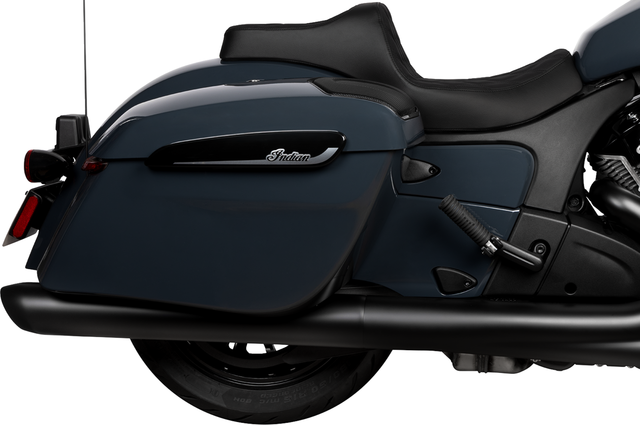 Drag Specialties Predator III 2-up seat for Chieftain and Challenger motorcycles, featuring comfortable padded design.