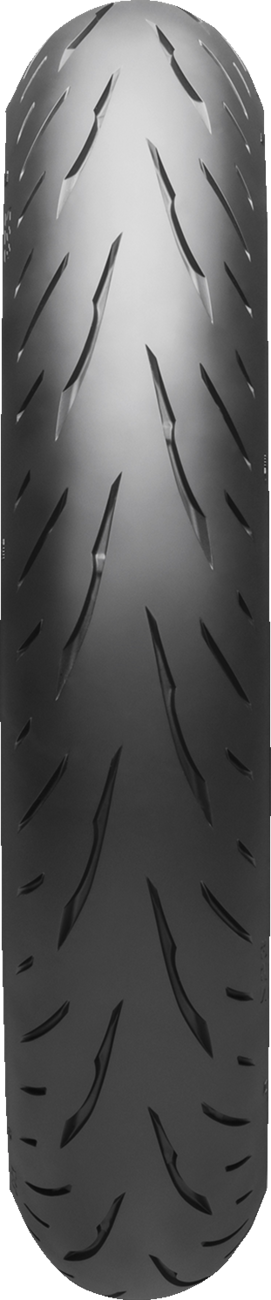 BRIDGESTONE Battlax S23 front motorcycle tire 110/70R17 54H showing tread pattern and sidewall details.
