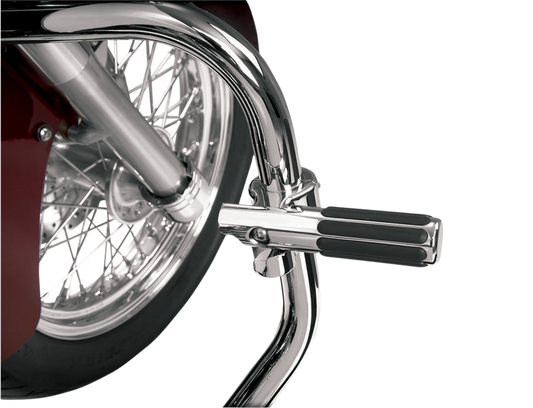 Bill's Exhausts SHOW CHROME Highway Clamp with Rail Peg, engine component for motorcycle or vehicle mounting.
