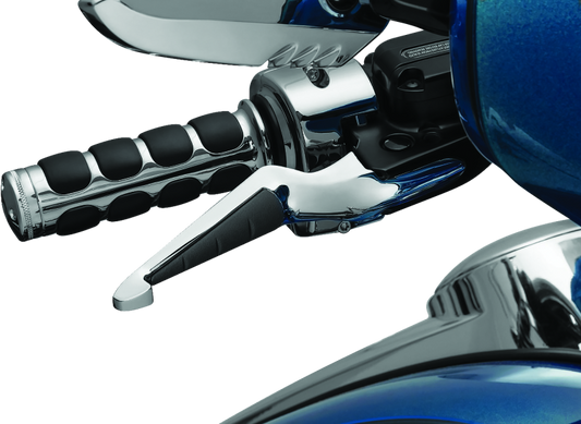 Kuryakyn ISO Levers for Harley Davidson Touring 2017-2020 in chrome, showcasing sleek motorcycle handlebar controls
