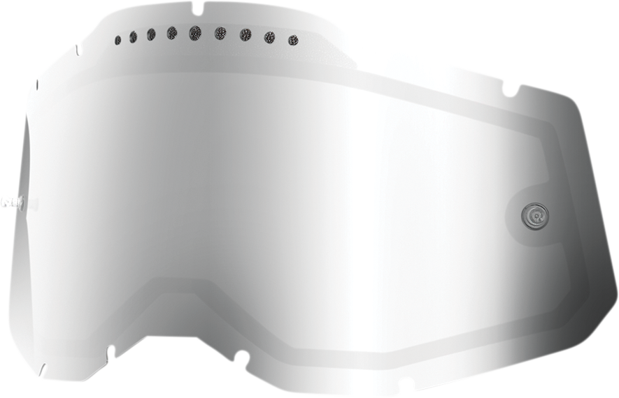 Silver mirror vented dual lenses for Accuri 2, Racecraft 2, and Strata 2 helmets by Bill's Exhausts, with clear visibility and ventilation.