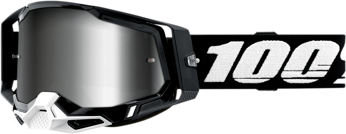 100% Racecraft 2 Goggles - Black - Silver Mirror 50010-00001 - Howling Moto