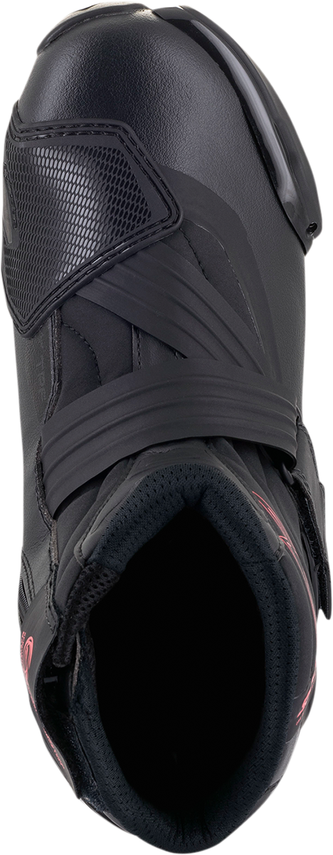 Alpinestars Stella SMX-1R V2 motorcycle boots in black and pink, US 5 / EU 36, featuring protective design and sporty style.
