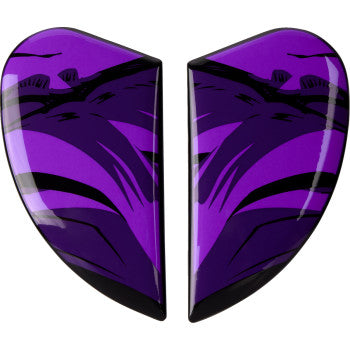 Purple ICON Airform™ Side Plates for helmets, designed for Manik'RR model, by Bill's Exhausts.