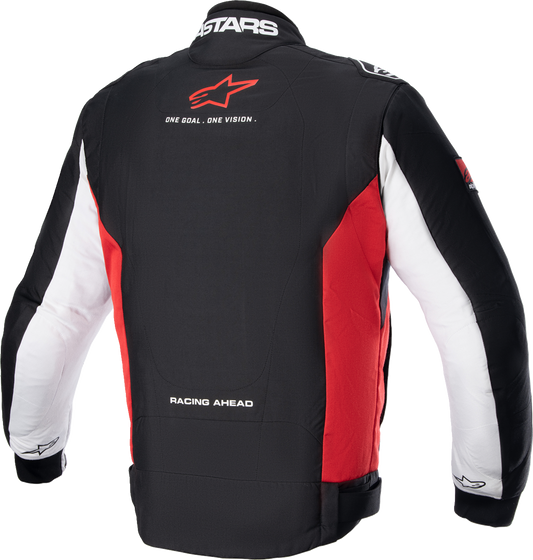 Alpinestars Monza Sport Jacket in black, red, and white, medium size, featuring sporty design and logo details.