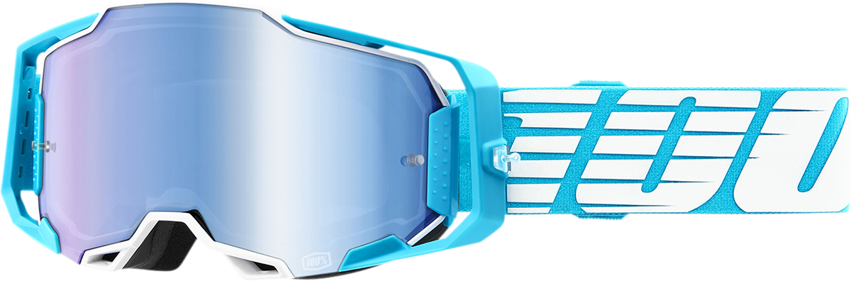 100% Armega Goggles - Oversized Sky - Blue Mirror 50005-00010 - Howling Moto