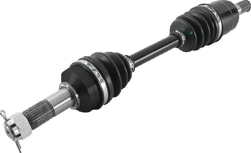 QuadBoss front left side rugged axle for Honda TRX420FA2 FourTrax Rancher 4x4 ATV, showing the durable metal construction.