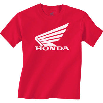 Youth Honda Wing T-Shirt Red Large - Howling Moto