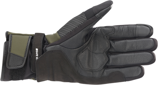 Black AlpinesStars Andes V3 Drystar® motorcycle gloves in 3XL size with reinforced palms and adjustable wrist straps.