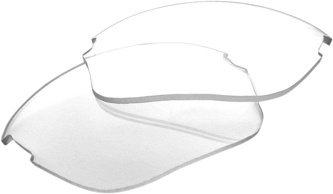 Clear Sportcoupe lenses from Bill's Exhausts, designed for 100% Sportcoupe helmets, showing the transparent lens surface.