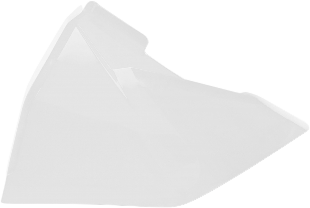 A white Acerbis airbox cover for motorcycle body, designed for compatibility with Bill's Exhausts models.