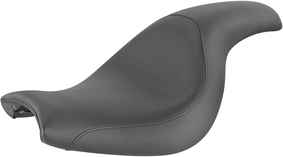 Black SADDLEMEN Profiler seat for VT750 motorcycle, smooth design, durable seat with detailed stitching, ideal for comfort and style.