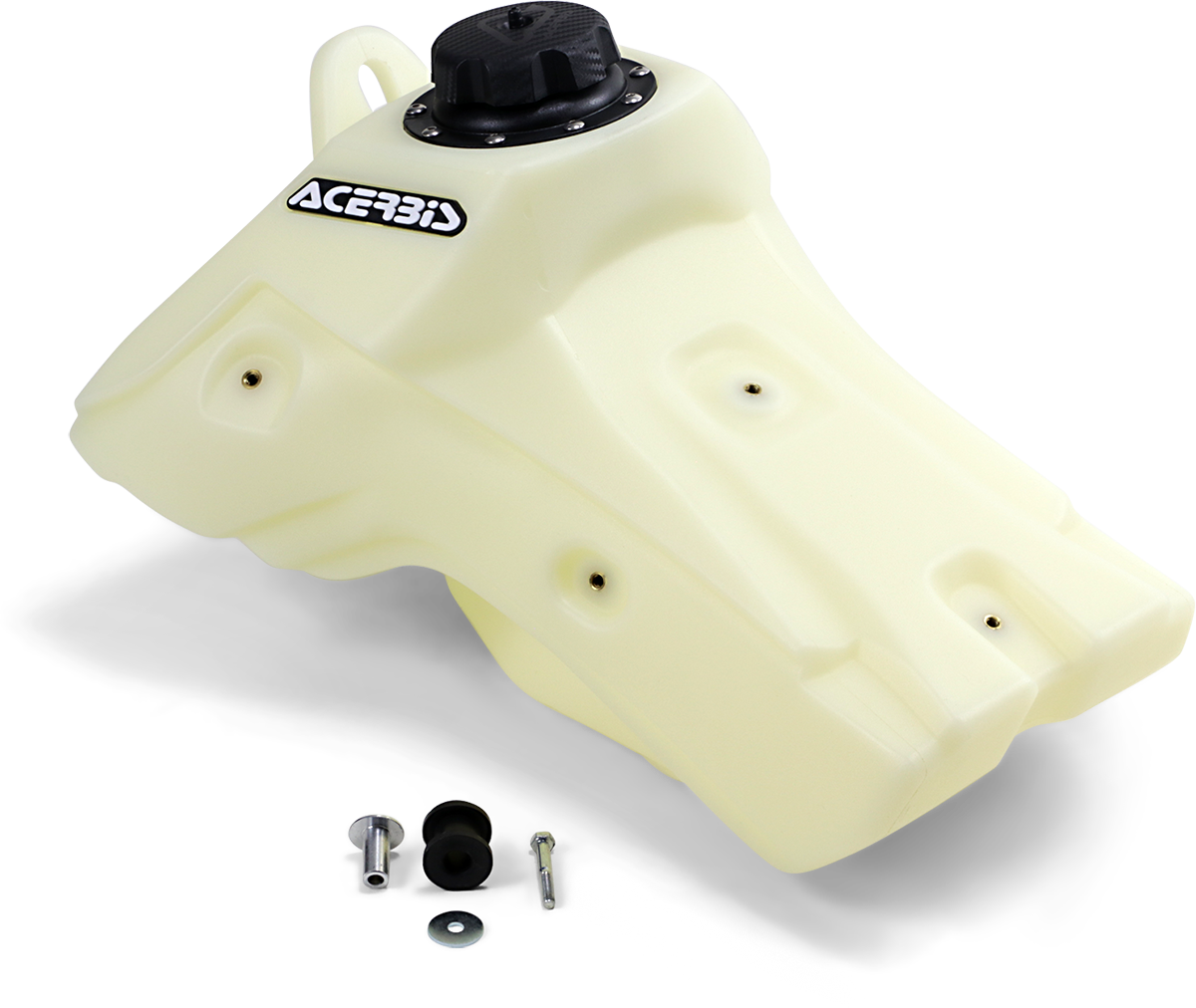 A natural gas tank for Kawasaki motorcycles, 2.7-gallon capacity, made by Bill's Exhausts, shown in natural finish with body design.