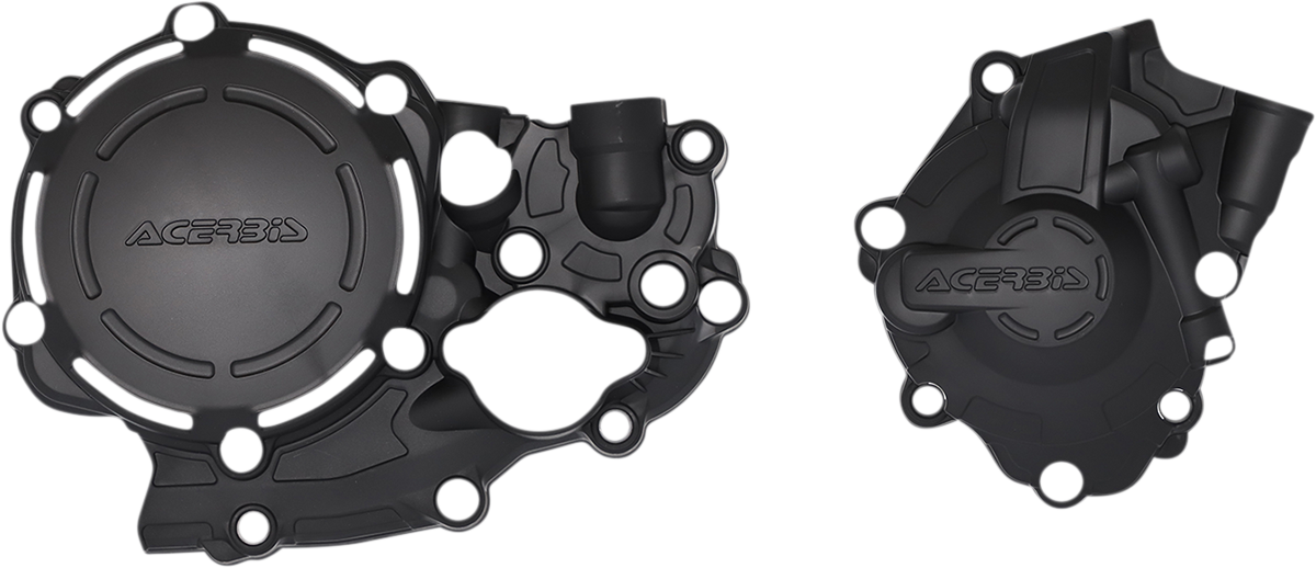 A black Acerbis X-Power Cover Kit for Honda motorcycle, showing the body cover with brand details and mounting points.