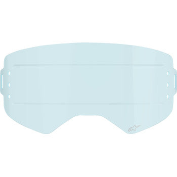 Blue Supertech Lens for Alpinstars Goggels Roll-Off system, designed for high-performance motocross goggles.