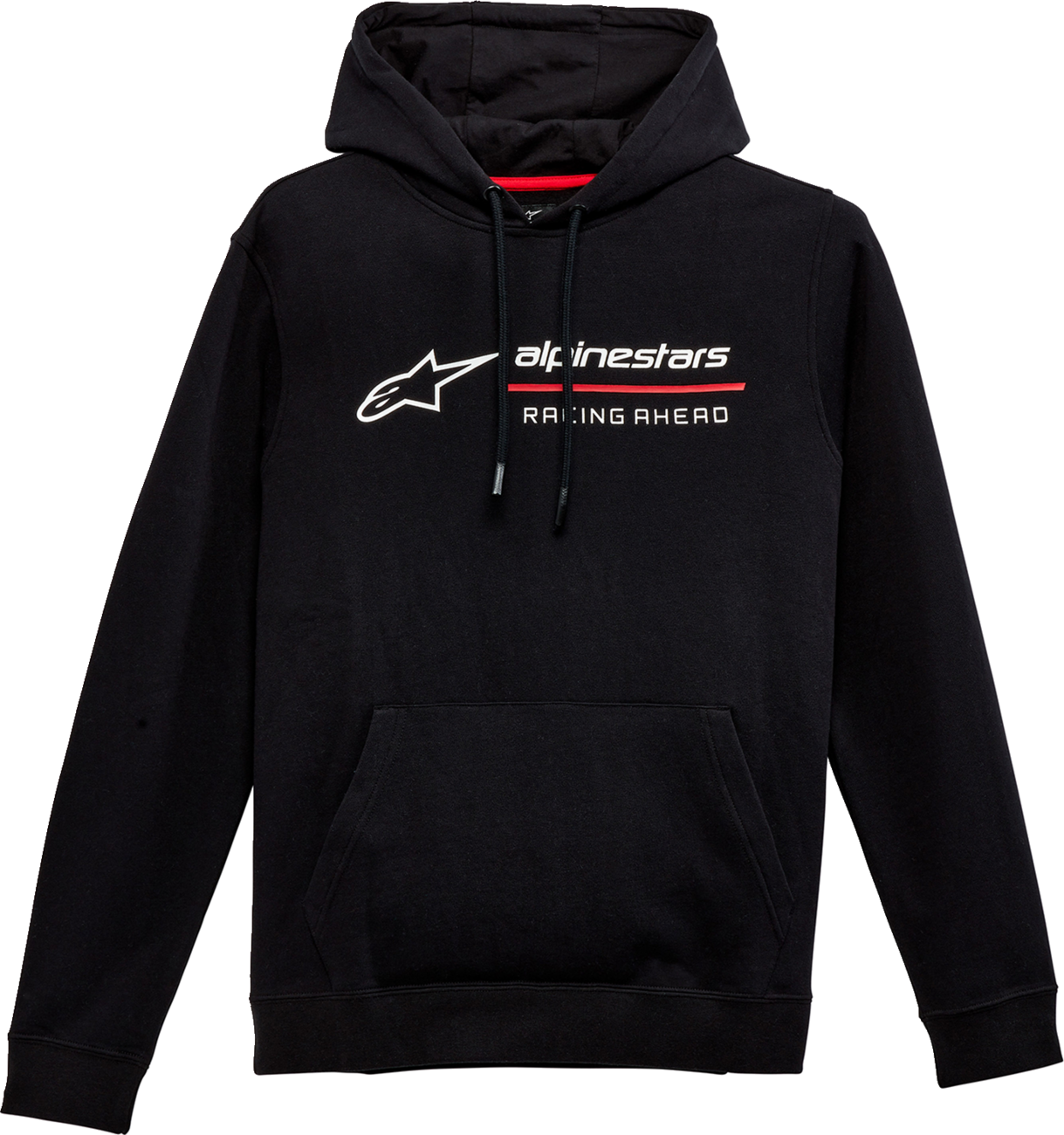 Black Alpinestars Linear Race Hoodie in XL size, featuring a sleek design with the Alpinestars logo on the front.