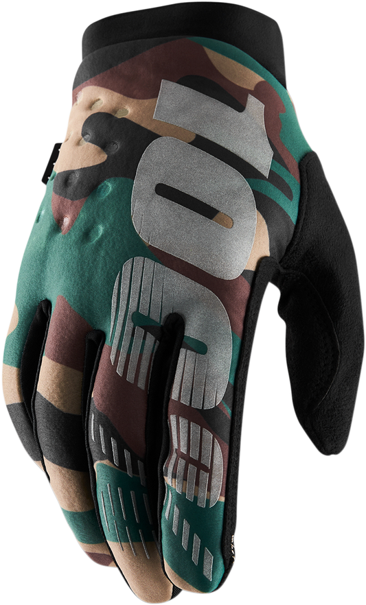 100% Brisker Gloves - Camo - Small 10003-00005 - Howling Moto