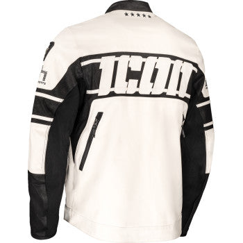 Bill's Exhausts ICON Neo Daytona 2 jacket in white and black, 2XL, shown with front view and zipper details.