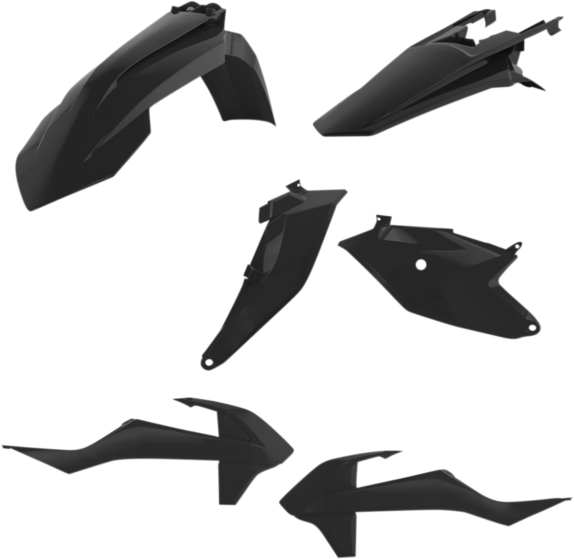 Black ACERBIS Standard Replacement Body Kit for motorcycles, designed for a sleek and durable body upgrade.