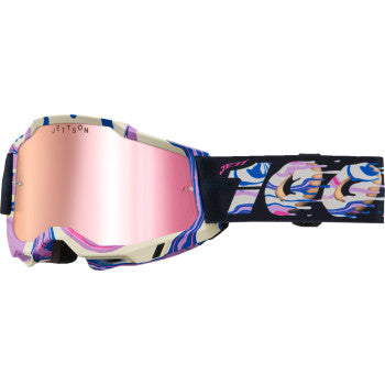Bill's Exhausts 100% Accuri 2 Donut Goggles pack showing two pairs with clear lenses and colorful donut-style frames.