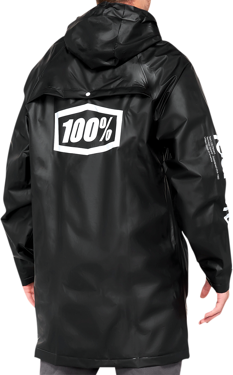 Black 100% Torrent Raincoat jacket by Bill's Exhausts, size 2X, designed for waterproof protection and outdoor wear.