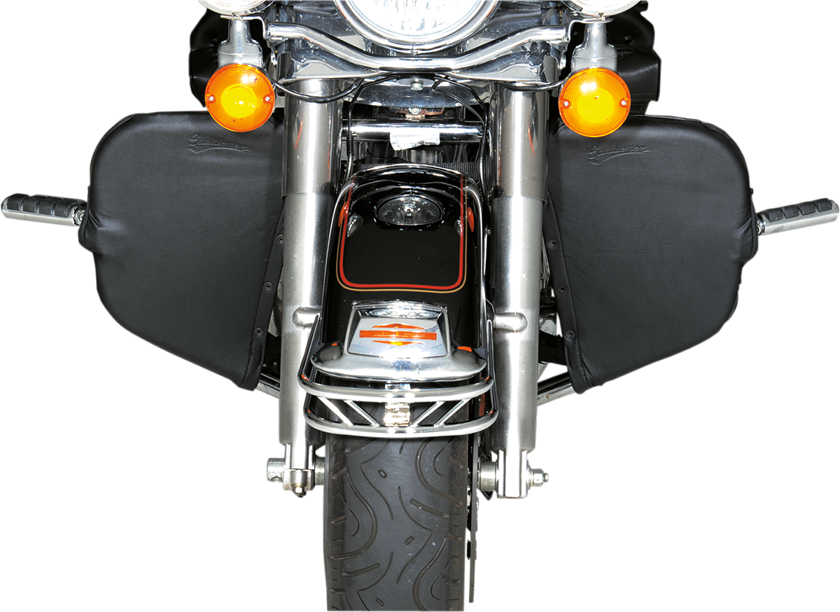 Bill's Exhausts SADDLEMEN Soft Lower Seat Set with storage pouch, featuring padded seats and convenient storage for motorcycle riding.