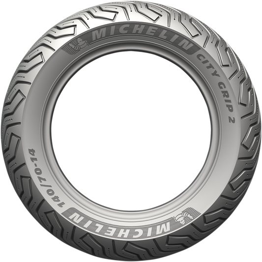 Michelin City Grip 2 tire for front or rear, 120/80-16 size, 60S speed rating, shown with tread pattern and sidewall details.