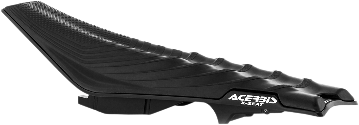 Black Acerbis X Seat for KTM 2016-2019 motorcycle, soft body seat with detailed stitching and ergonomic design.