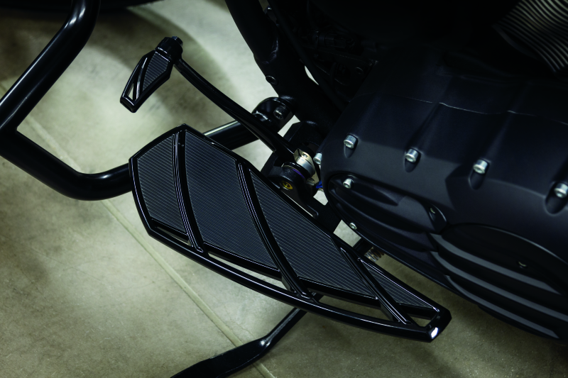 Kuryakyn Phantom Black Floorboards for Indian Motorcycles with part number 5771, showing sleek black design and textured surface