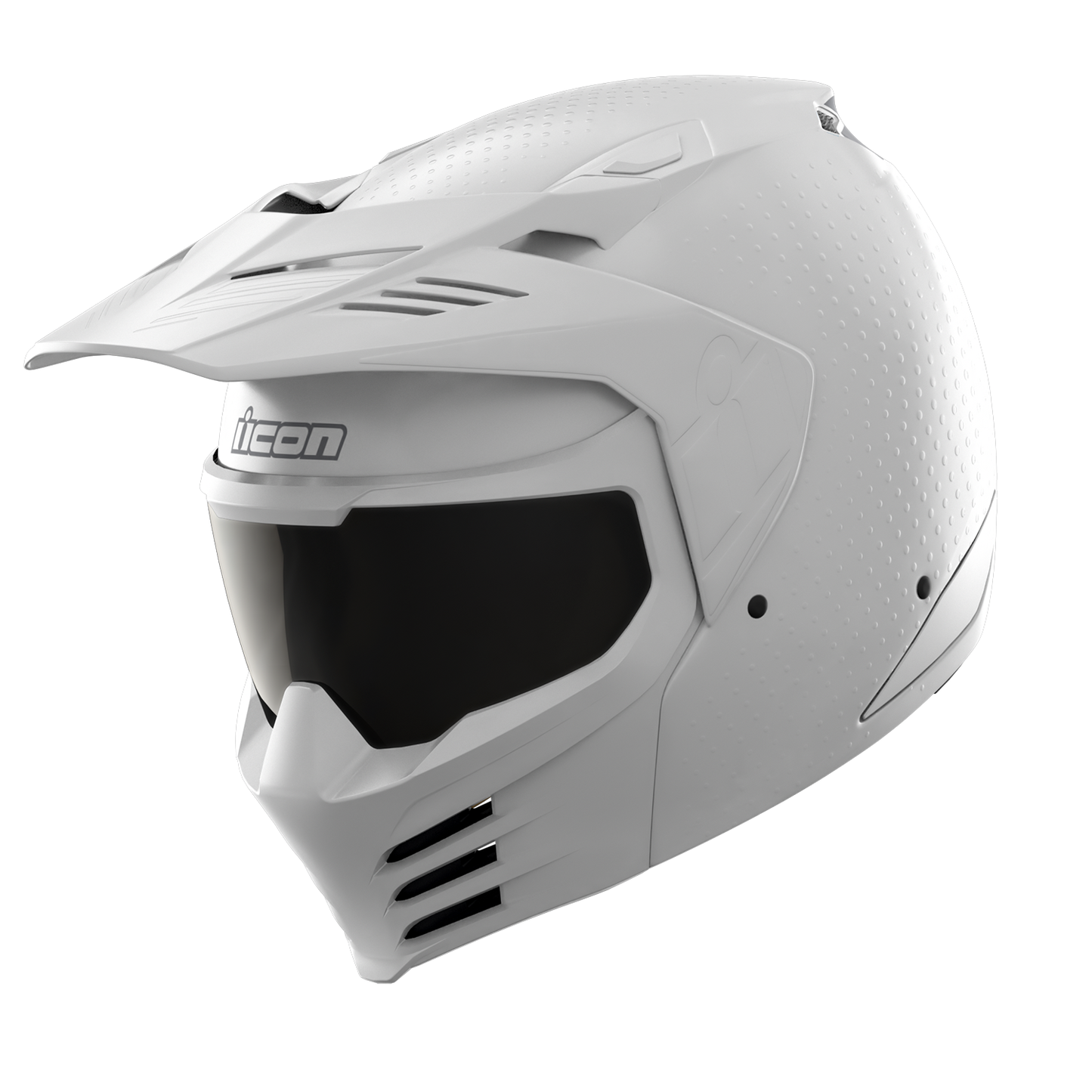 White ICON Elsinore™ helmet in XL size, featuring a sleek design and Monotype finish, displayed on a plain background.