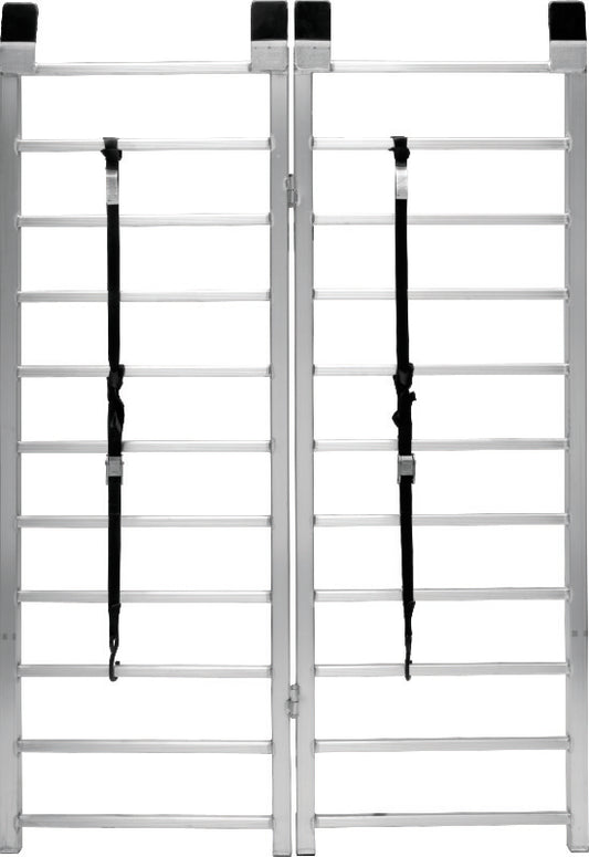 QuadBoss Bifold Ramp 50x72 lightweight aluminum power sports ramp with adjustable security straps, ideal for loading vehicles.