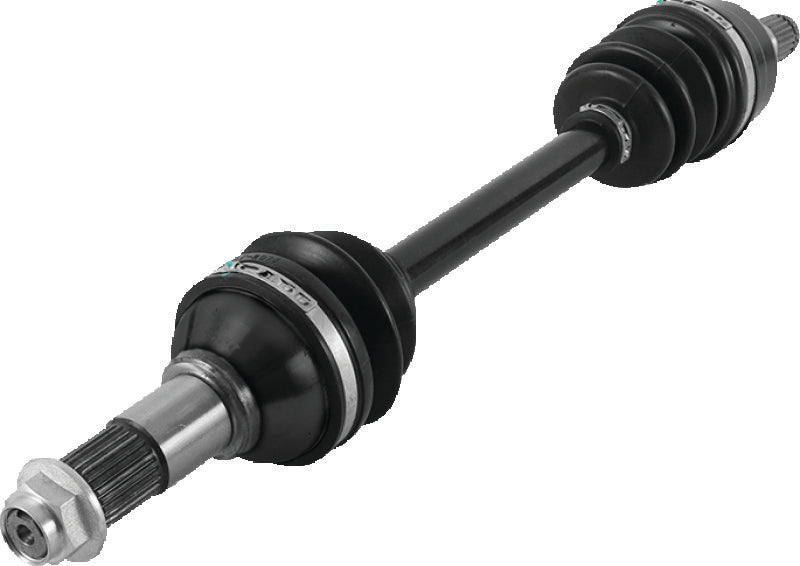 QuadBoss front left rugged axle for Yamaha YFM550 Grizzly 4x4 and YFM700K Kodiak, showing the durable metal construction.