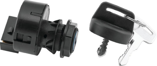 QuadBoss 403159 ignition switch for Polaris Predator 500 and Outlaw 525 IRs, shown installed on the ATV with wiring.