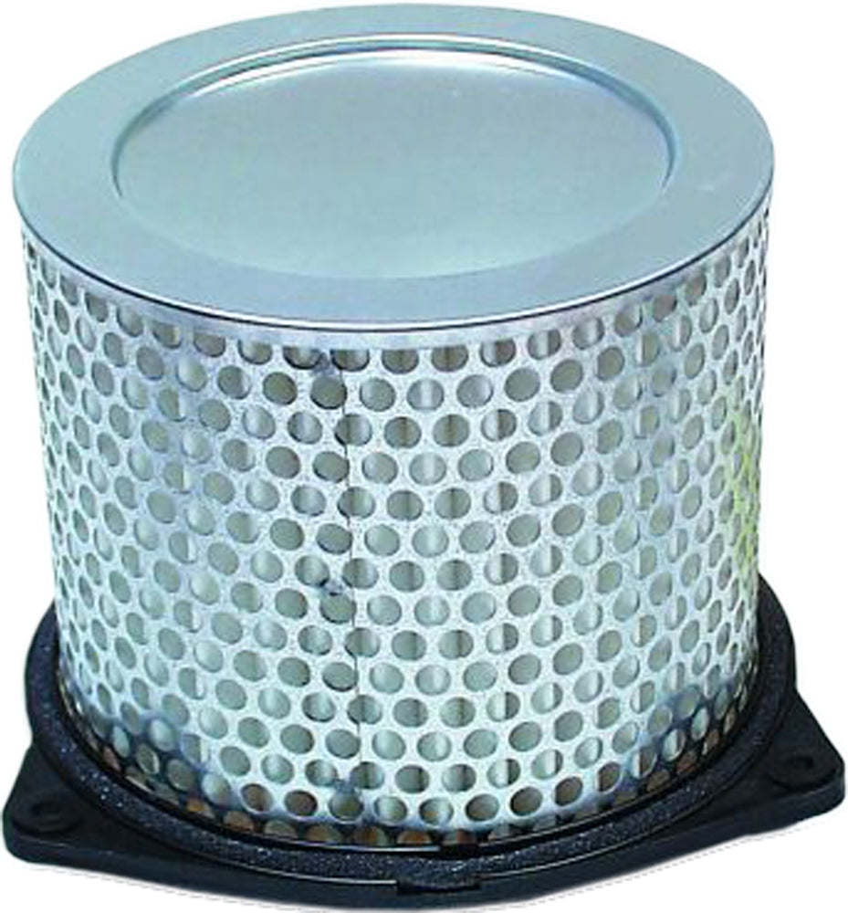 HIFLOFILTRO HFA3602 air filter for high-performance engines, showing a close-up of the clean, reusable motorcycle air filter element.