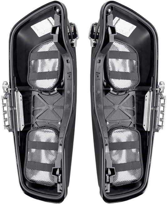 Bill's Exhausts Saddlemen saddlebag lid organizer for seats, designed for easy storage and organization on motorcycle saddlebags.