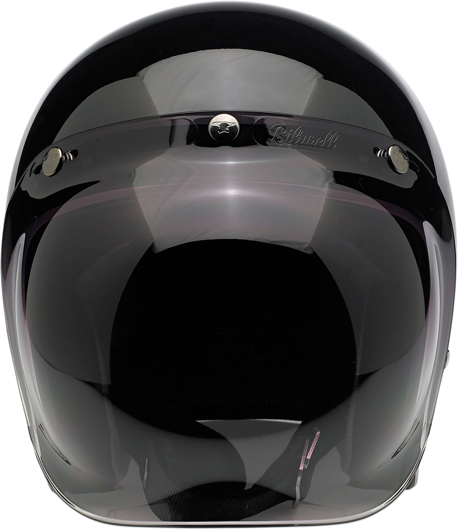 BILTWELL Bonanza helmet in gloss black, medium size, with smooth finish and classic motorcycle helmet design.