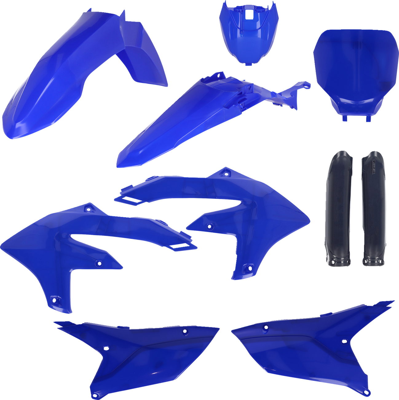 A full replacement motorcycle body kit for YZ450F 2023, featuring sleek OEM design and durable construction by Bill's Exhausts.