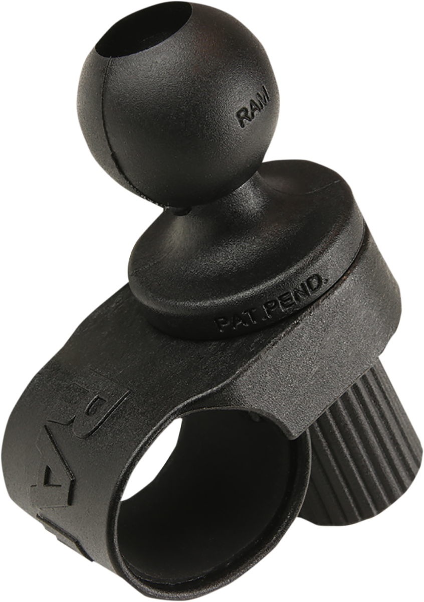 RAM MOUNTS Tough-Strap Handlebar Ball Base for engine mounts, compatible with Bill's Exhausts products, in black with strap attachment