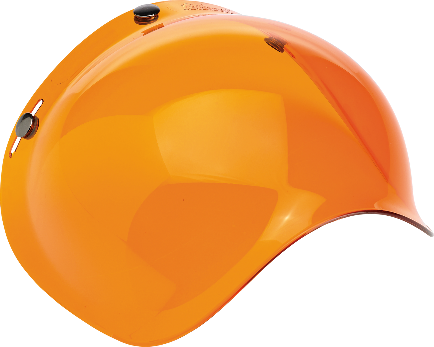 BILTWELL Bubble Shield Amber helmet part for 2001-104 helmets, featuring clear amber-colored shield attached to a motorcycle helmet.