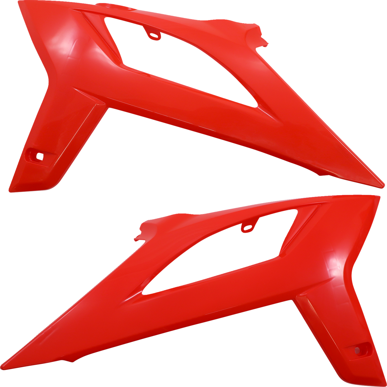 Red ACERBIS full replacement body kit for motorcycles, featuring sleek body panels with detailed design and brand markings.