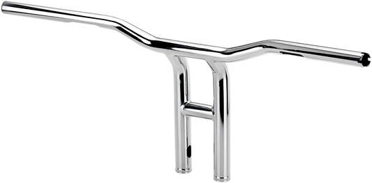 Chrome BILTWELL Tyson XL pullback handlebars for motorcycles, 12-inch wide with ergonomic design and polished finish.