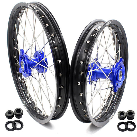 KKE 19 & 16 Spoked Kid's Wheels Rims Set for Kawasaki KX80 KX85 Blue - Howling Moto