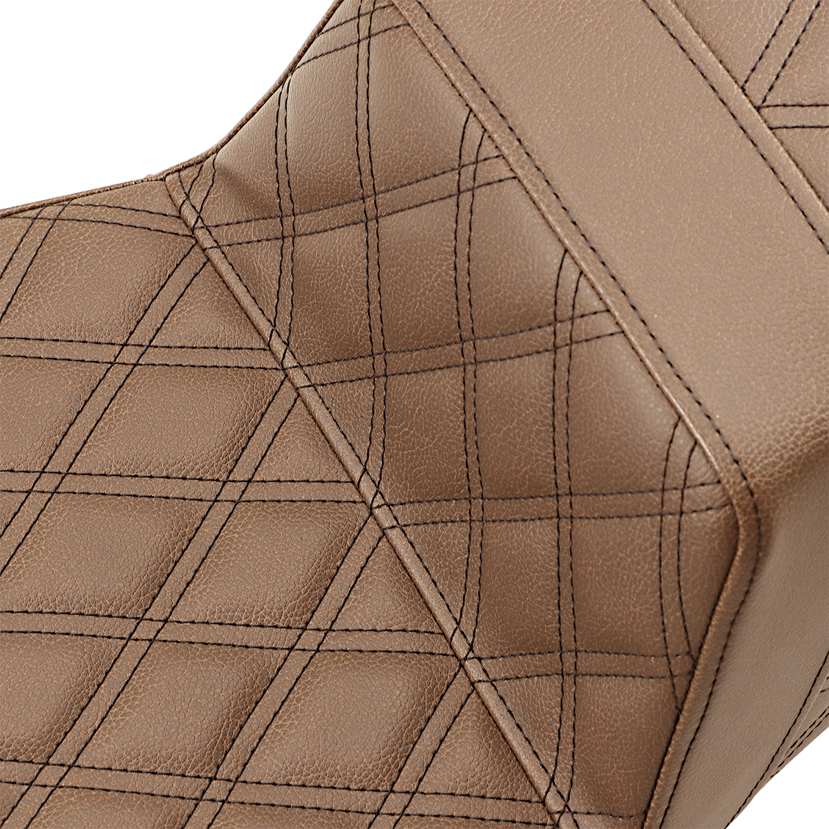 Brown SADDLEMEN Step-Up Seat with full lattice stitch for FL models 2008-2023, extended reach design by Bill's Exhausts.