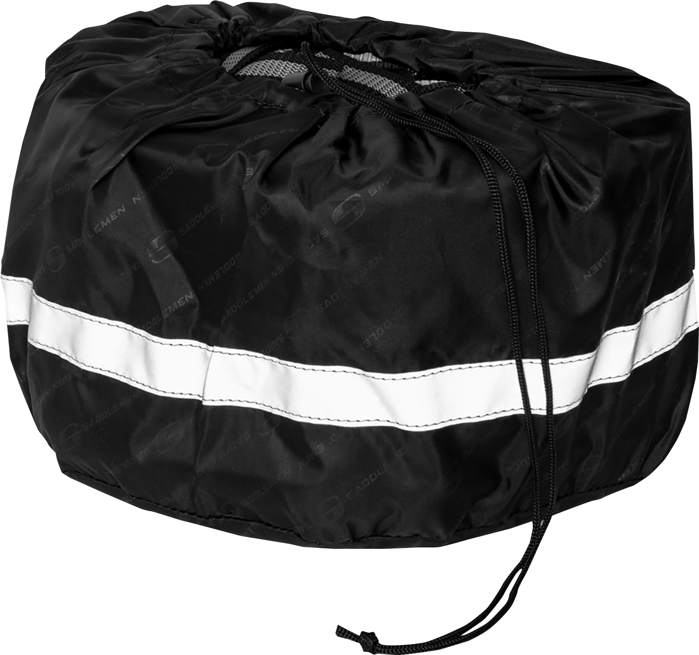 Bill's Exhausts Saddlemens Rear Rack Bag, motorcycle seat storage bag secured on rear rack, durable and weather-resistant.