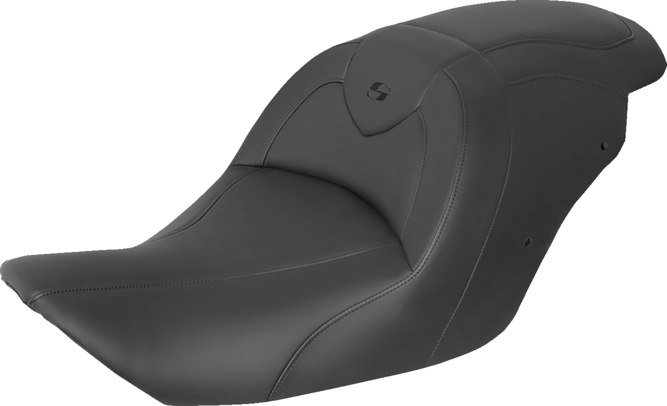 SADDLEMEN RoadSofa seat for Honda Gold Wing GL1800, black with black stitching, without backrest, designed for model years 2014-2017.