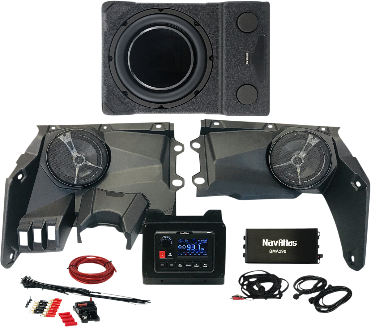 Bill's Exhausts NAVATLAS Zone 3 X3 X35ZONE3 speakers, compact audio kit with sleek design for high-quality sound.