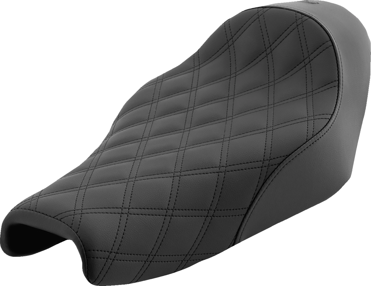 Black SADDLEMEN Renegade Solo Seat with lattice stitching for XL bikes, designed for comfort and style.