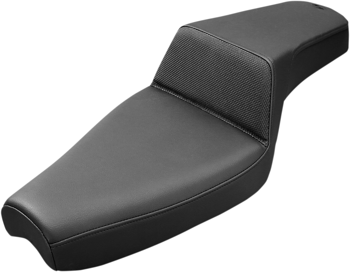 Black SADDLEMEN Step-Up Seat with Gripper pattern for XL motorcycles, designed for comfort and stability.